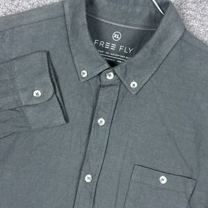 Free Fly Flannel Shirt Mens XL Gray Performance Bamboo Button Down Long Sleeve